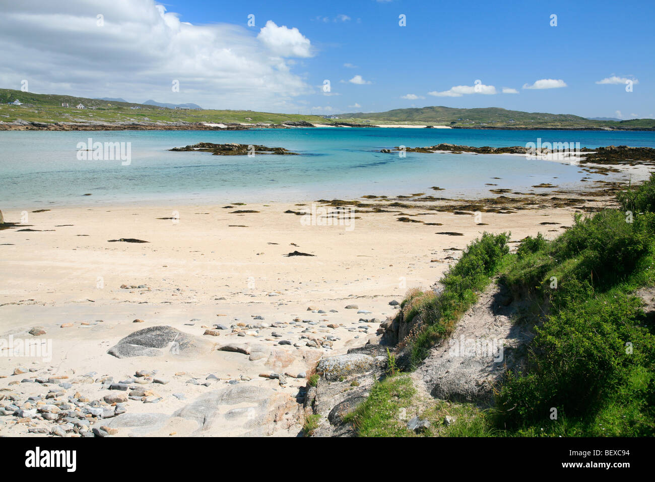 a beach on Omey Island, Connemara, Ireland Stock Photo