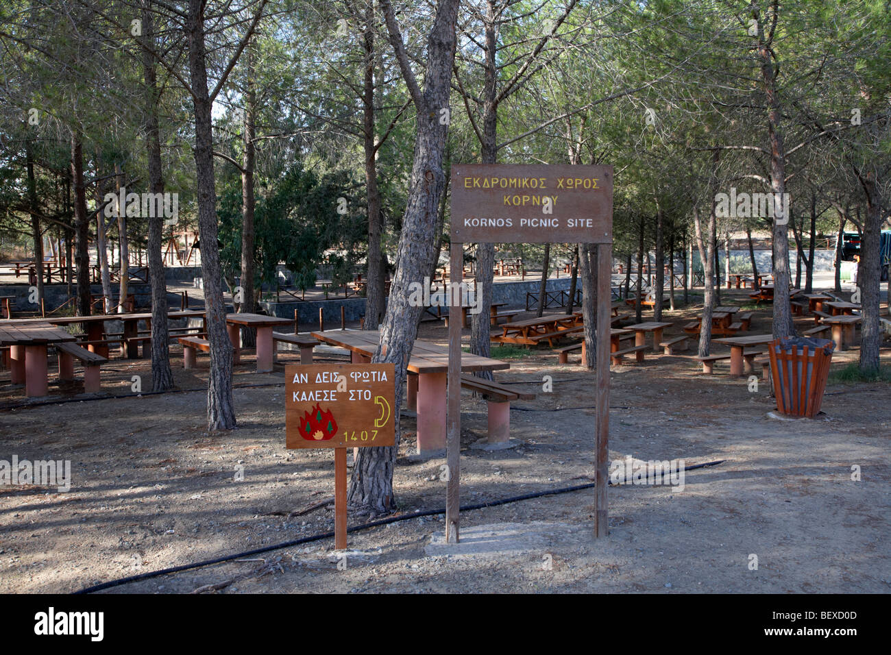 kornos picnic site in state forest republic of cyprus europe Stock Photo