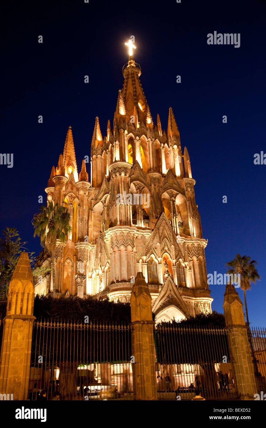La Parroquia, Church of St. Michael the Archangel, San Miguel de Allende, Guanajuato, Mexico Stock Photo