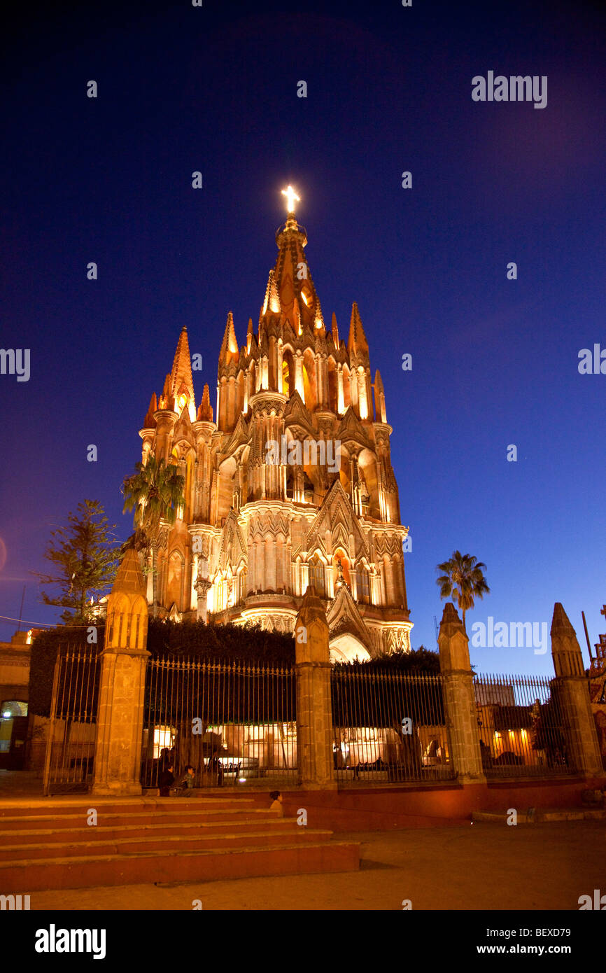 La Parroquia, Church of St. Michael the Archangel, San Miguel de Allende, Guanajuato, Mexico Stock Photo
