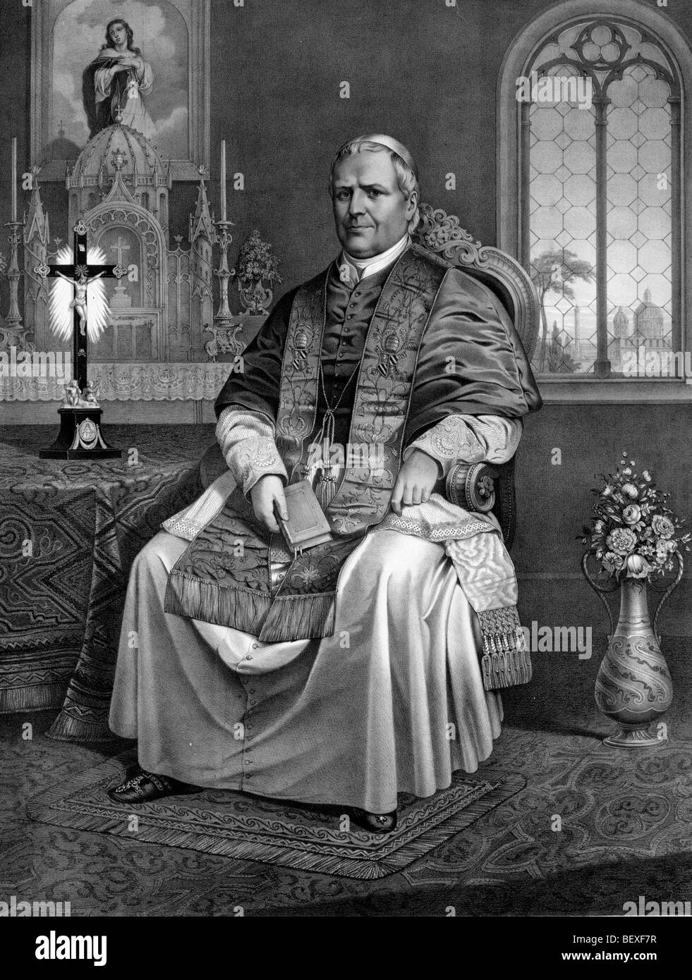 His Holiness Pope Pius IX (13 May 1792 – 7 February 1878) in 1866 Stock Photo