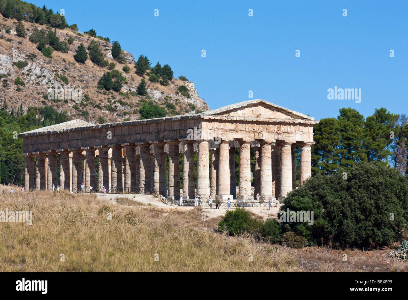 The temple at Segesta, Sicily, viewed from the southeast Stock Photo ...