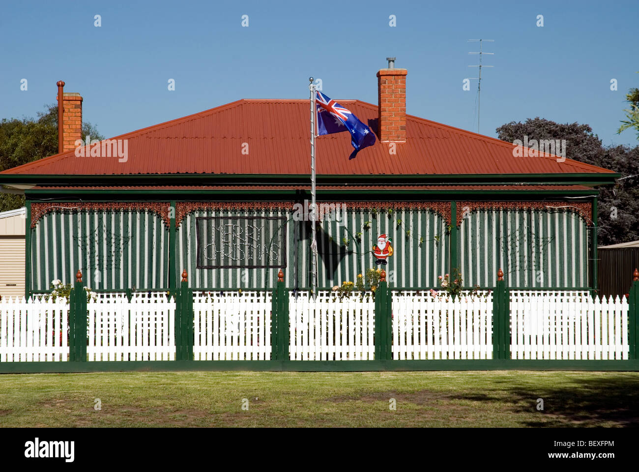 Christmas decorations in small-town Victoria, Australia Stock Photo