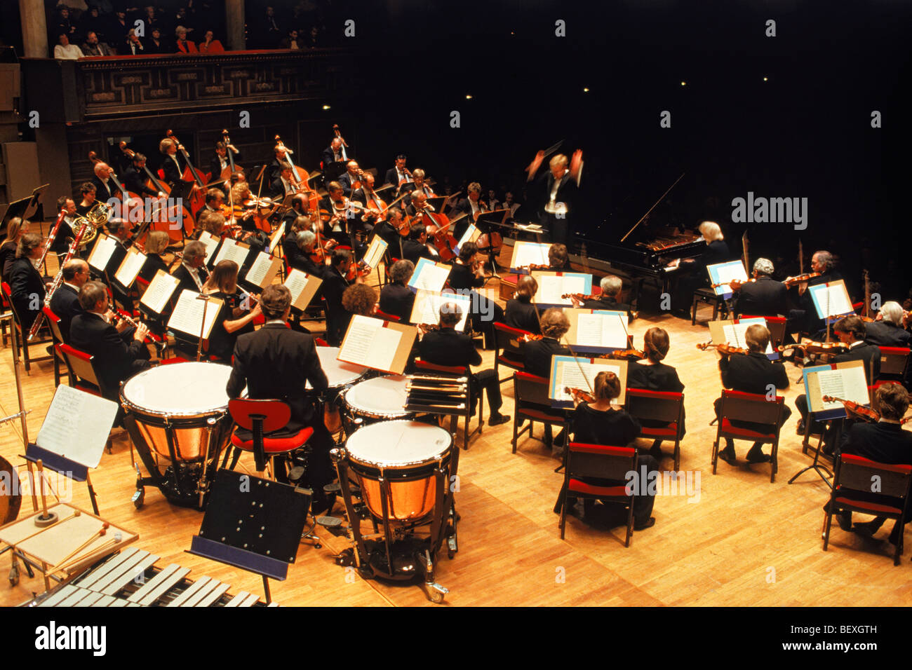 Stockholm Philharmonic Orchestra performing in Stockholm Concert House Stock Photo
