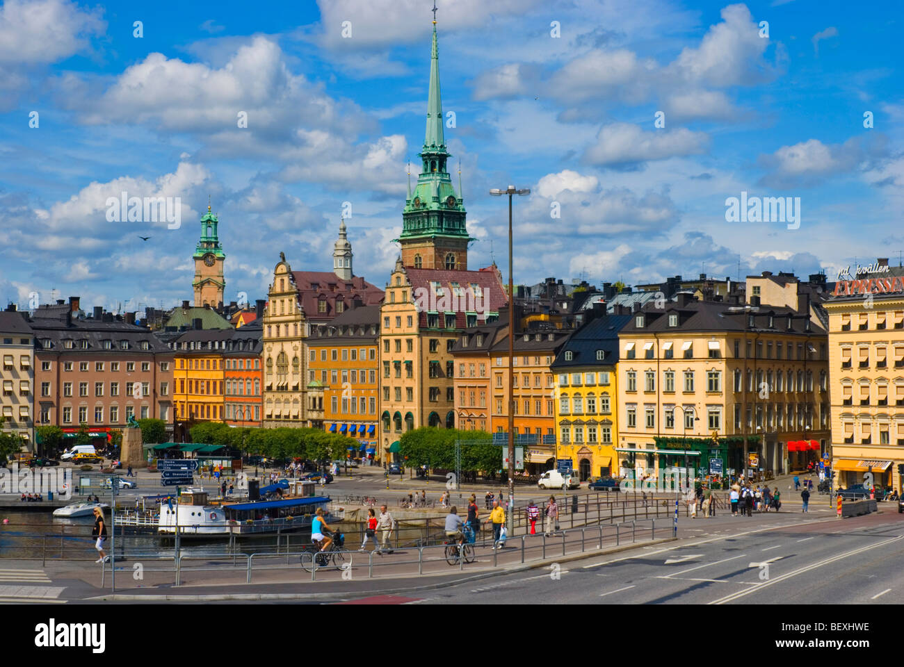 Munkbro bridge and Slussplan square in front of Gamla Stan the old town Stockholm Sweden Europe Stock Photo