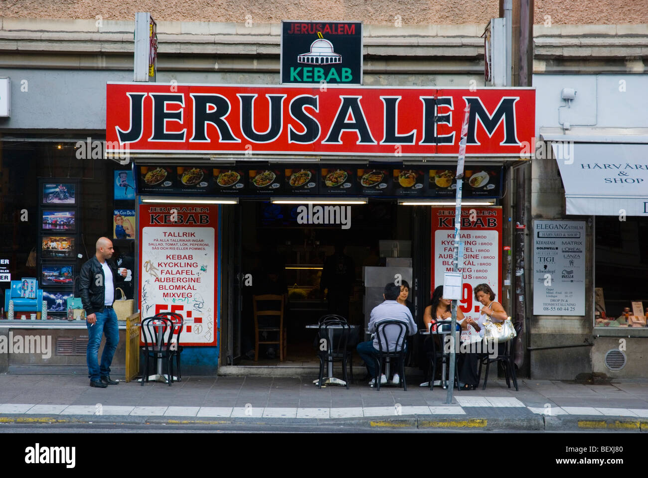 Jerusalem Kebab Shop in  Södermalm district Stockholm Sweden Europe Stock Photo