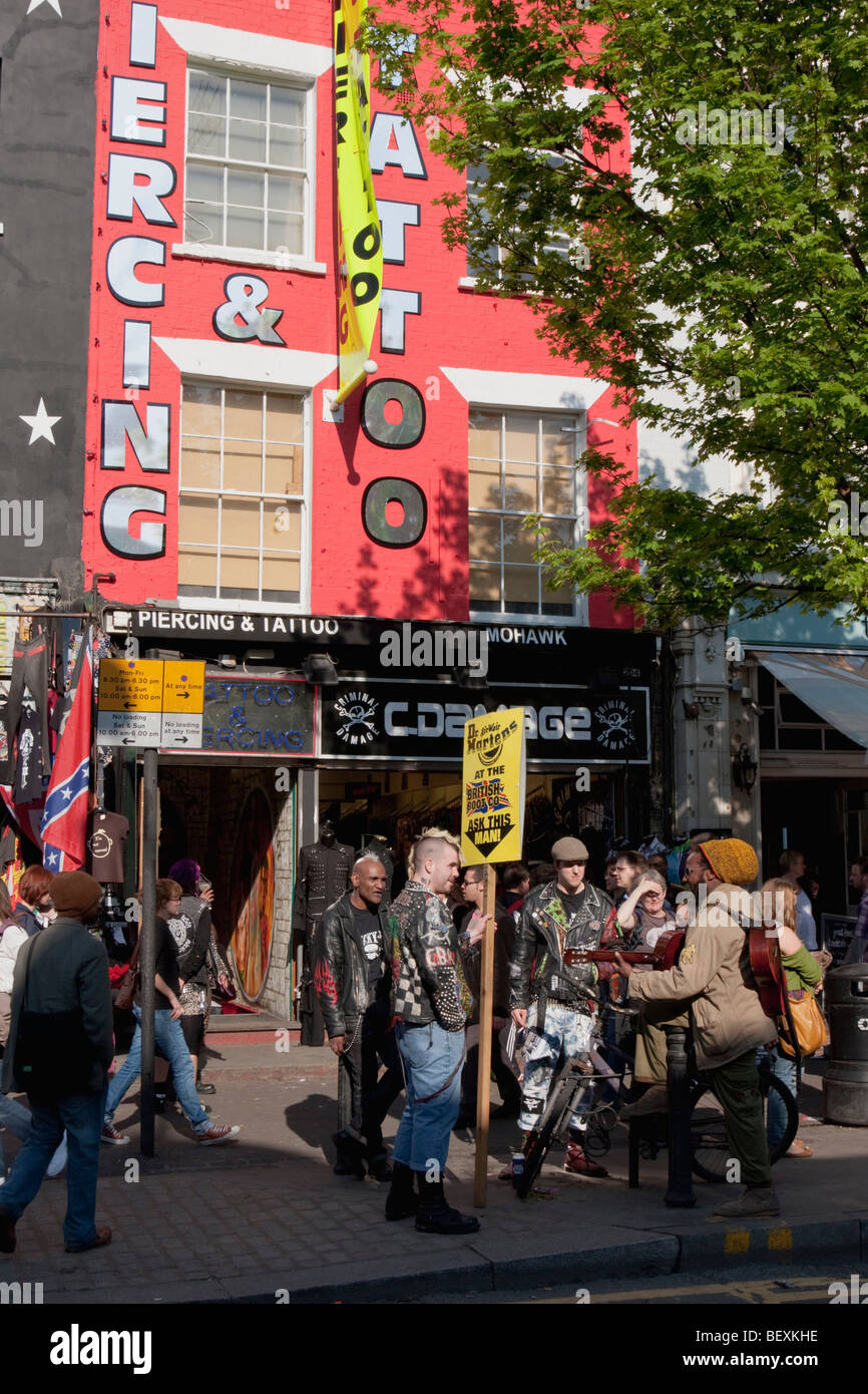 camden high street market and shops Stock Photo Alamy