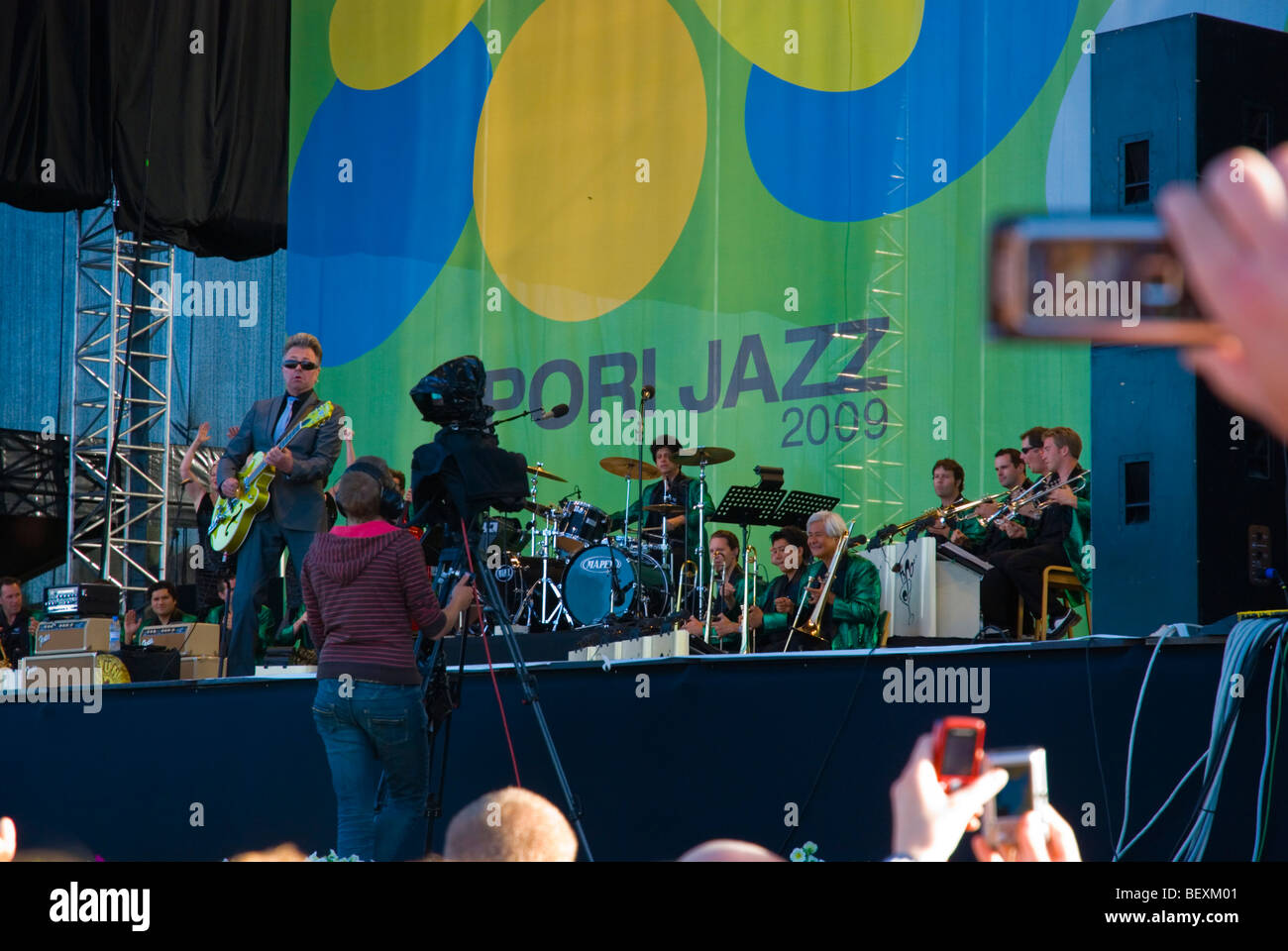 Brian Setzer Orchestra performing at Pori Jazz Festival 2009 Finland Europe Stock Photo