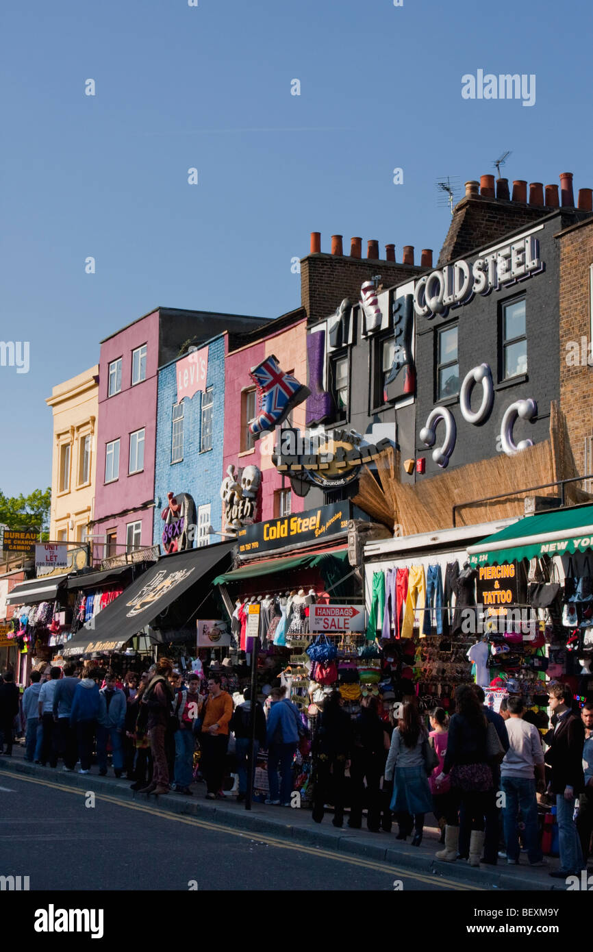 Camden high street market and shops Stock Photo Alamy