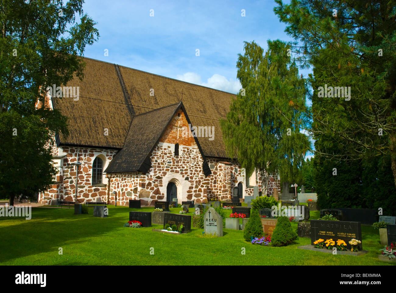 Medieval church in Ulvila Satakunta country Finland Stock Photo
