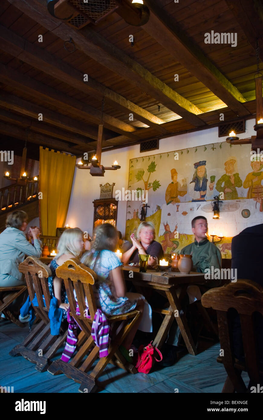 Olde Hansa medieval restaurant interior old town Tallinn Estonia Europe ...