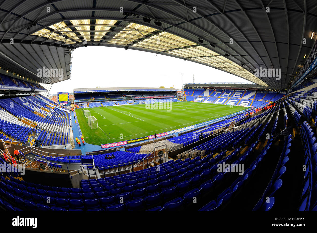 View inside St Andrews Stadium, home of Birmingham City Football Club Stock Photo