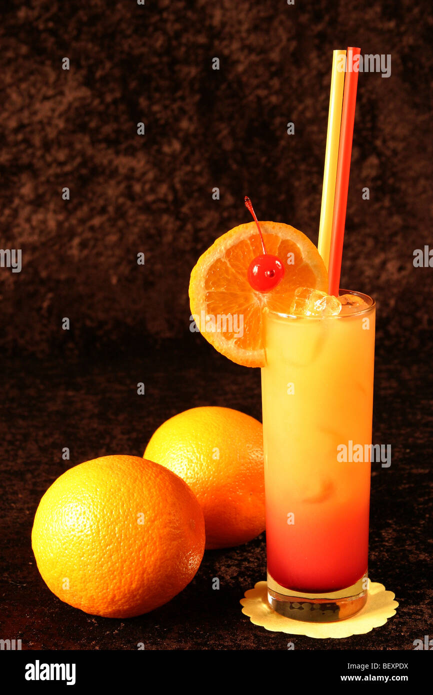Tequila Sunrise Cocktail Stock Photo Alamy