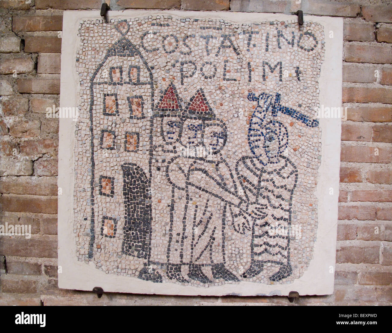 Byzantine mosaic in church of San Giovanni Evangelista Ravenna Emilia Romagna Italy Stock Photo