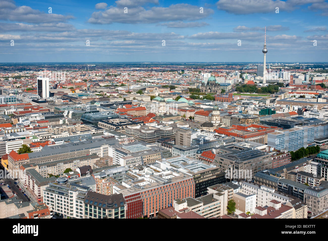 Cityscape of Mitte in Berlin with Television Tower at Alexanderplatz Stock Photo