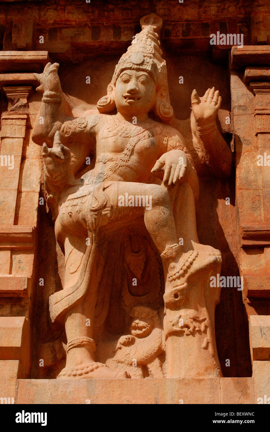 A sculpture of a hindu god from Brihadeshwara temple at tanjore ...
