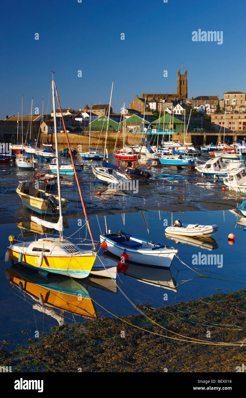 Low tide at Penzance Harbour Stock Photo