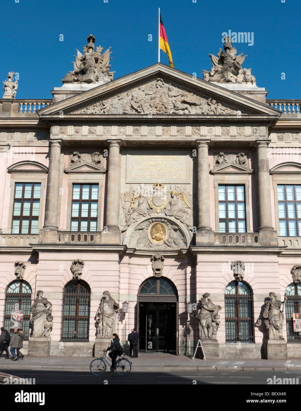 Front facade of German History Museum or Historisches museum in Mitte Berlin Stock Photo