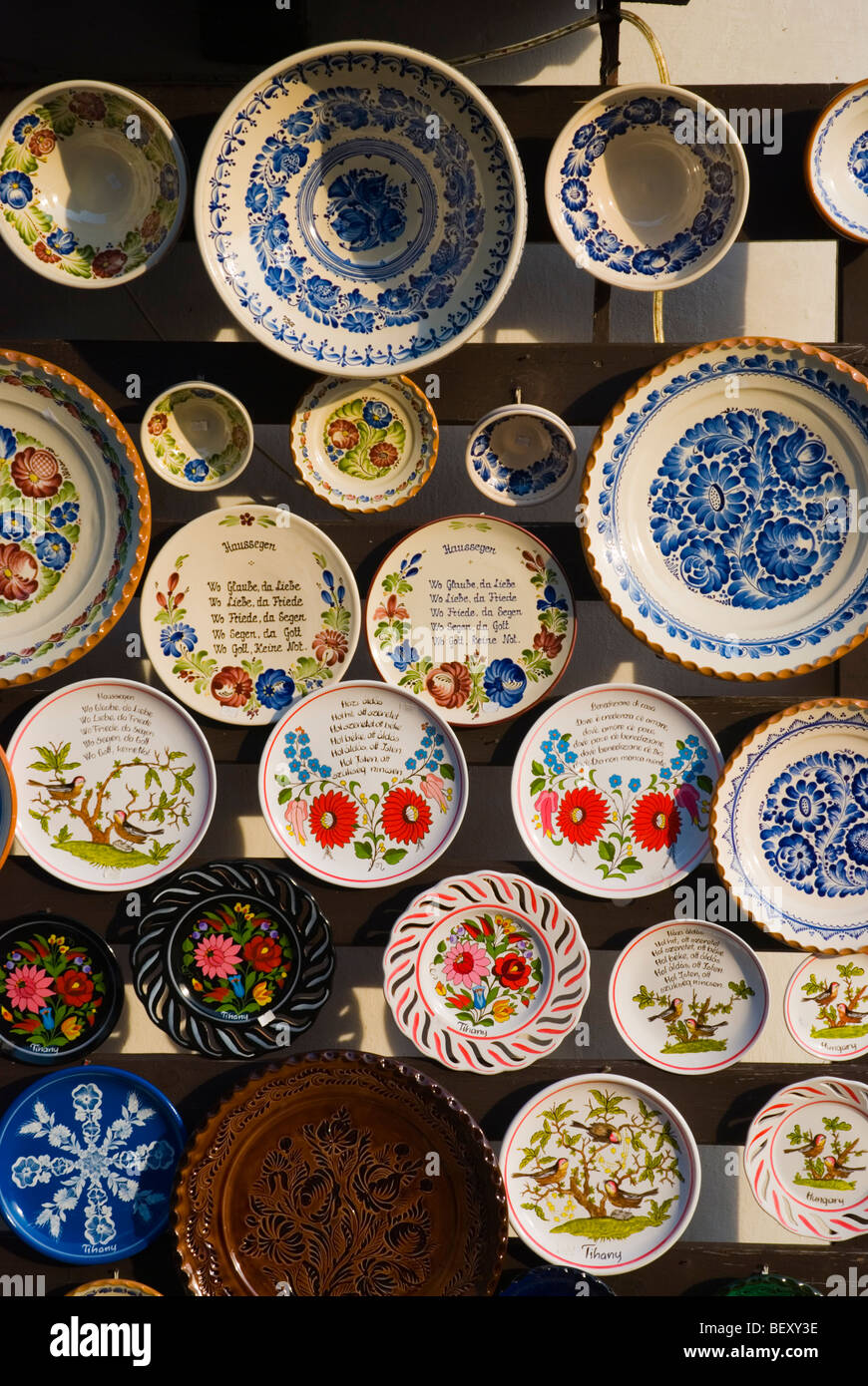 Souvenir plates Tihany Hungary Europe Stock Photo Alamy