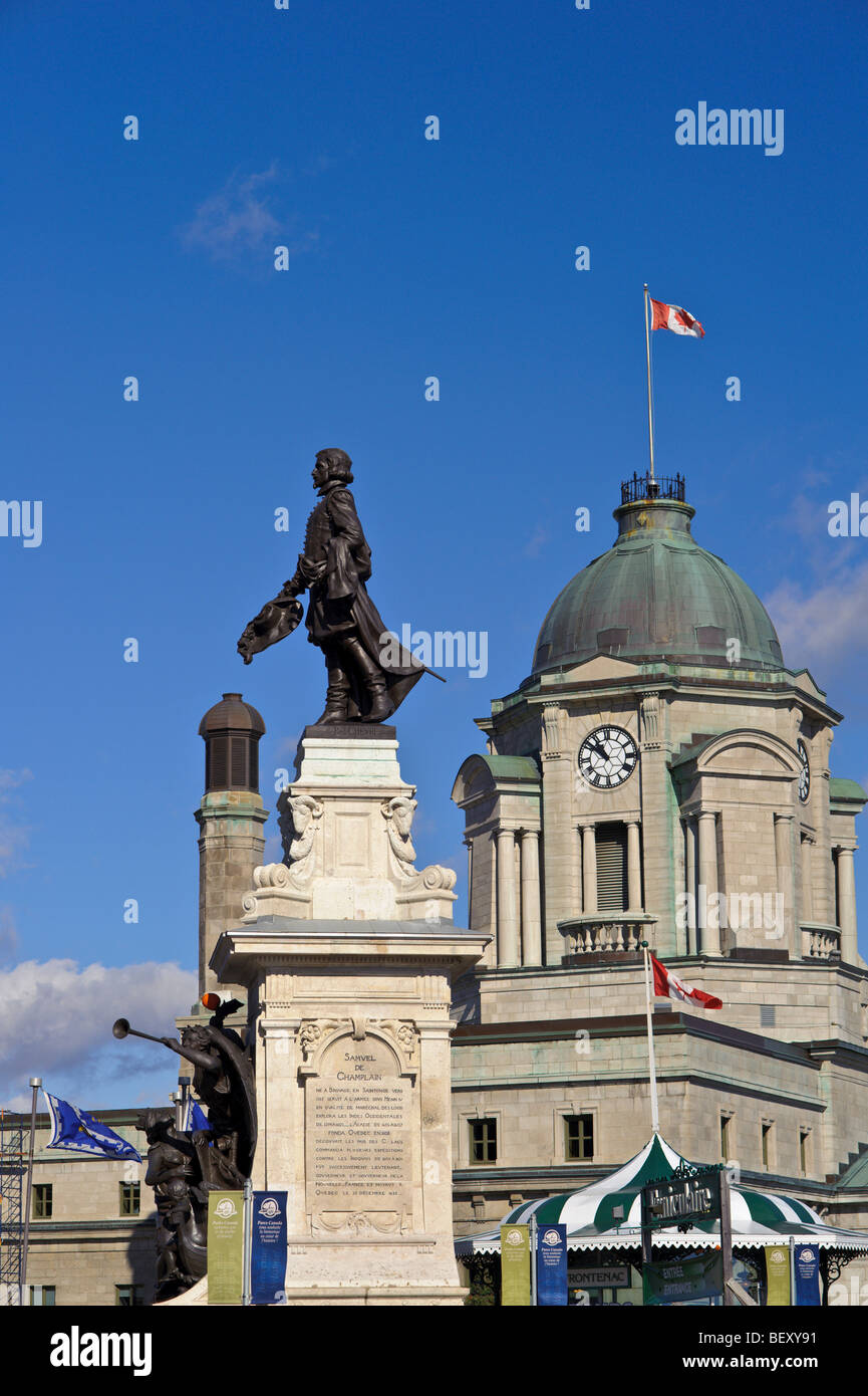 samuel de champlain monument quebec city Stock Photo Alamy