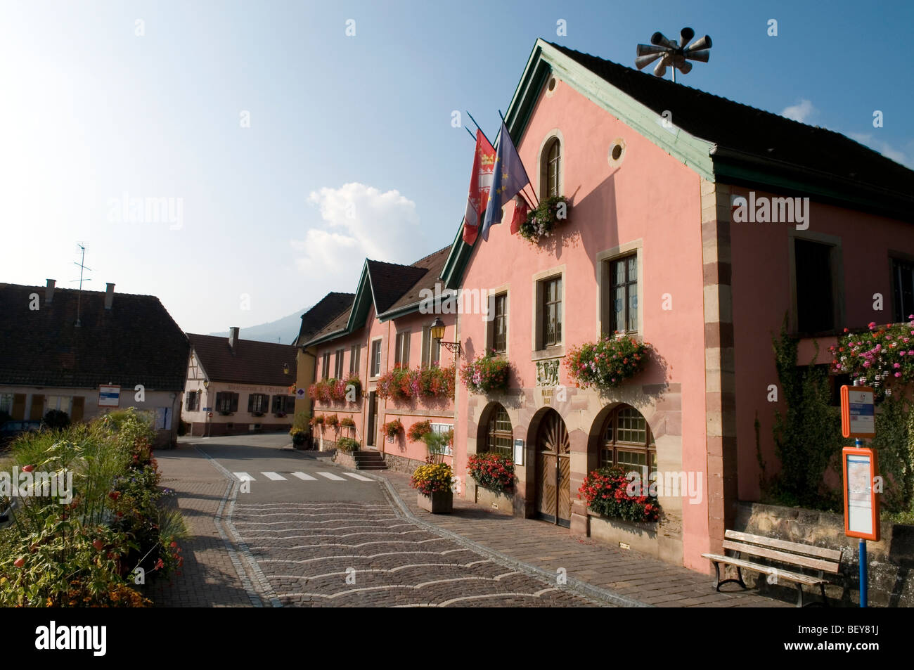 town hall in Ottrott - Alsace - France Stock Photo