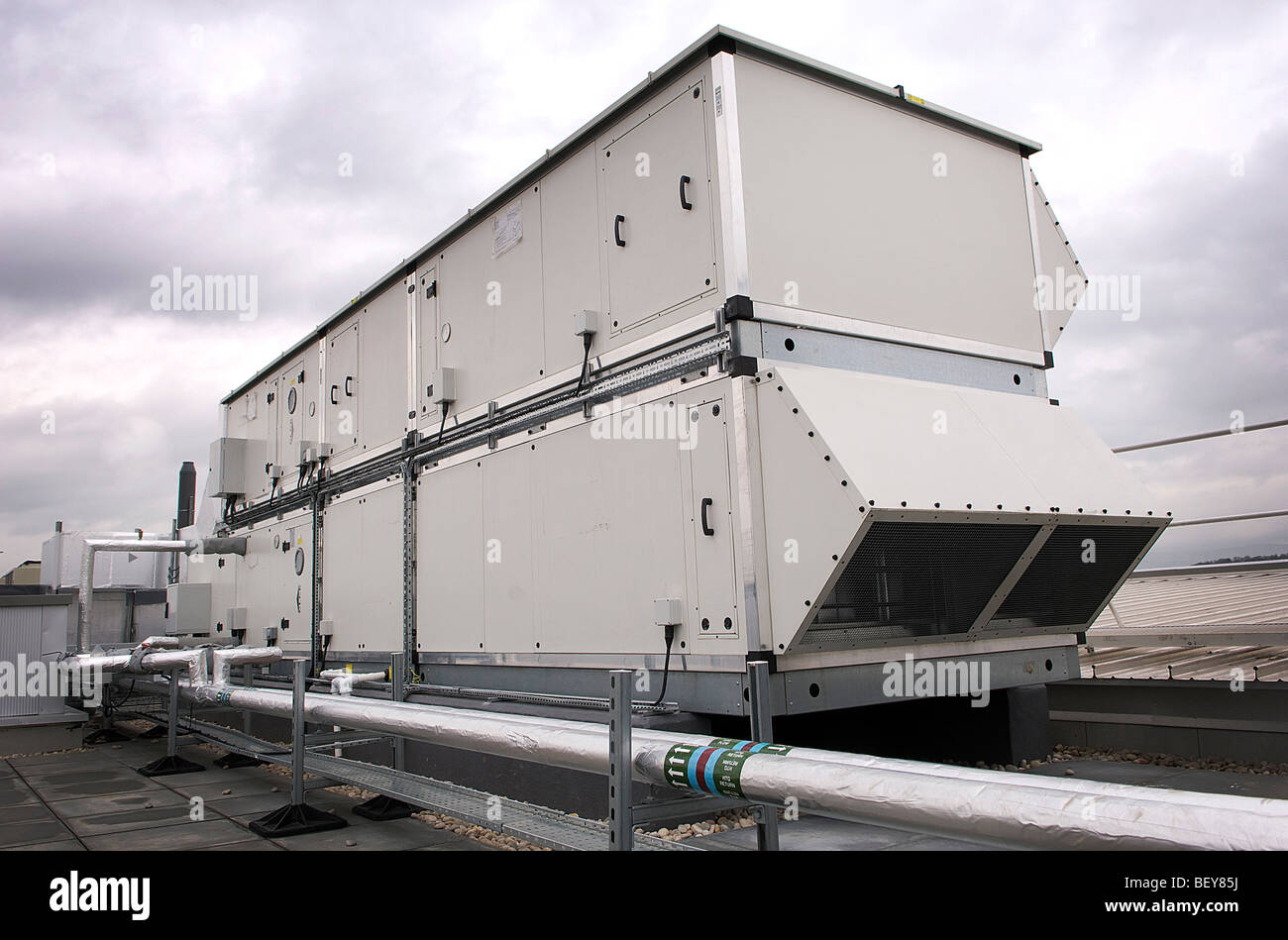 Industrial air conditioning, heating and fire safety systems in a