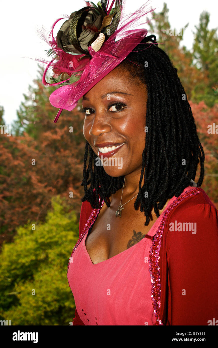 Beautiful Smiling African American Woman Wearing Designer