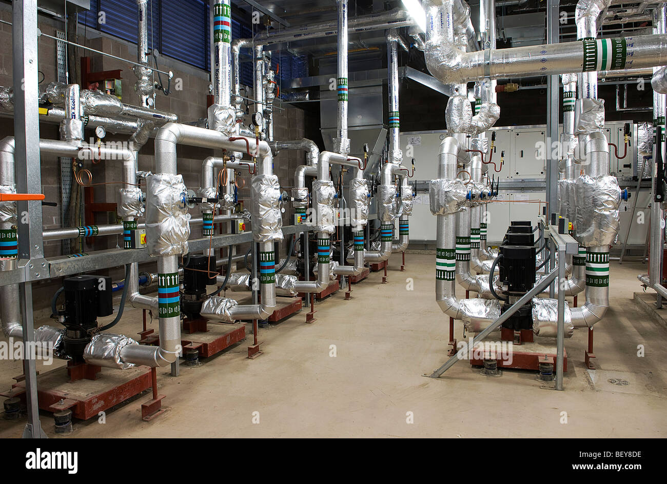 Industrial air conditioning, heating and fire safety systems in a