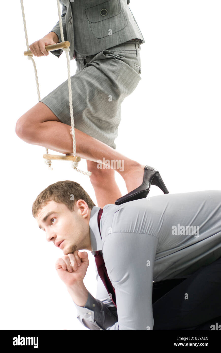 Woman Going Higher Stock Photo