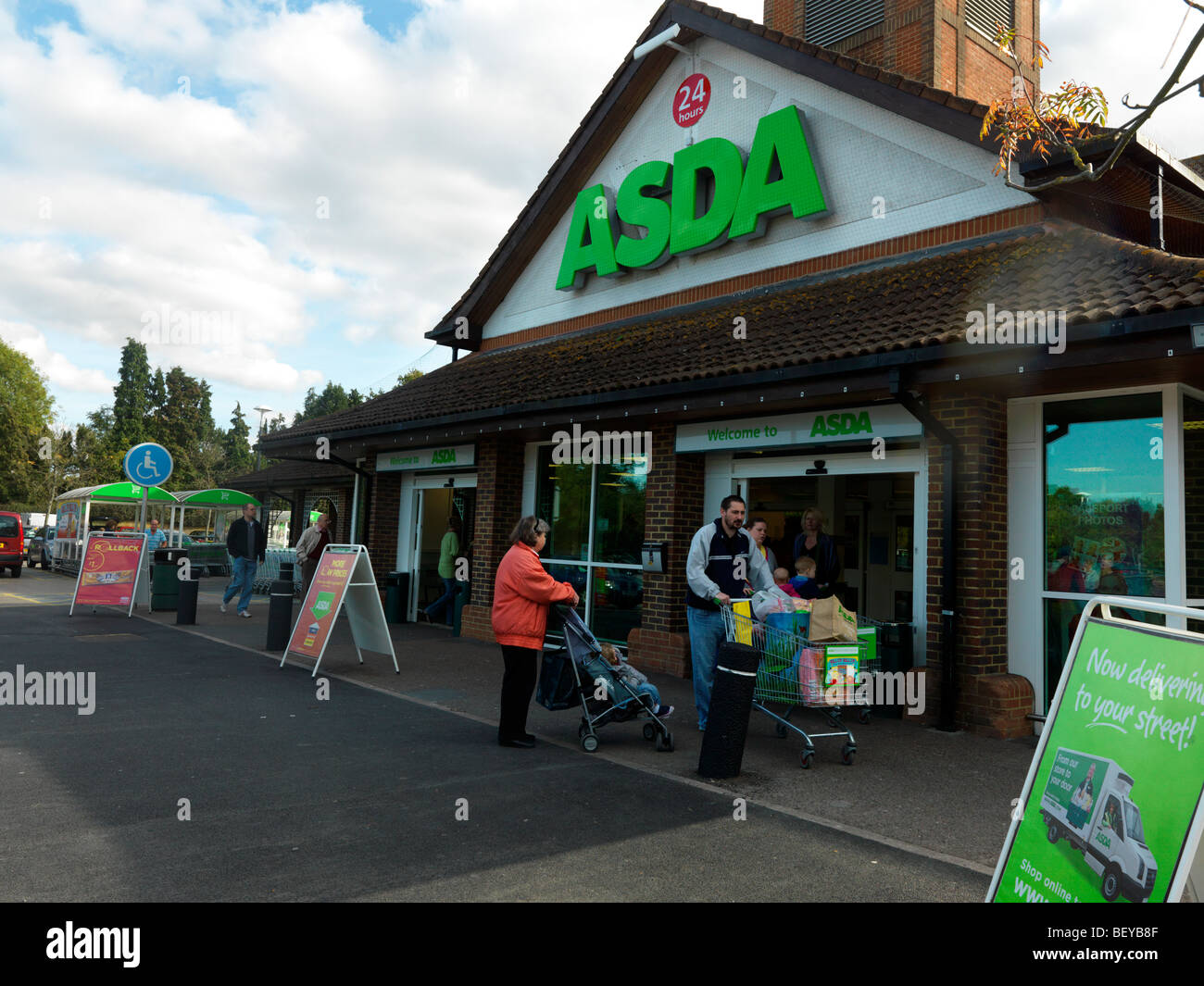 Asda Supermarket Entrance Surrey England Stock Photo Alamy