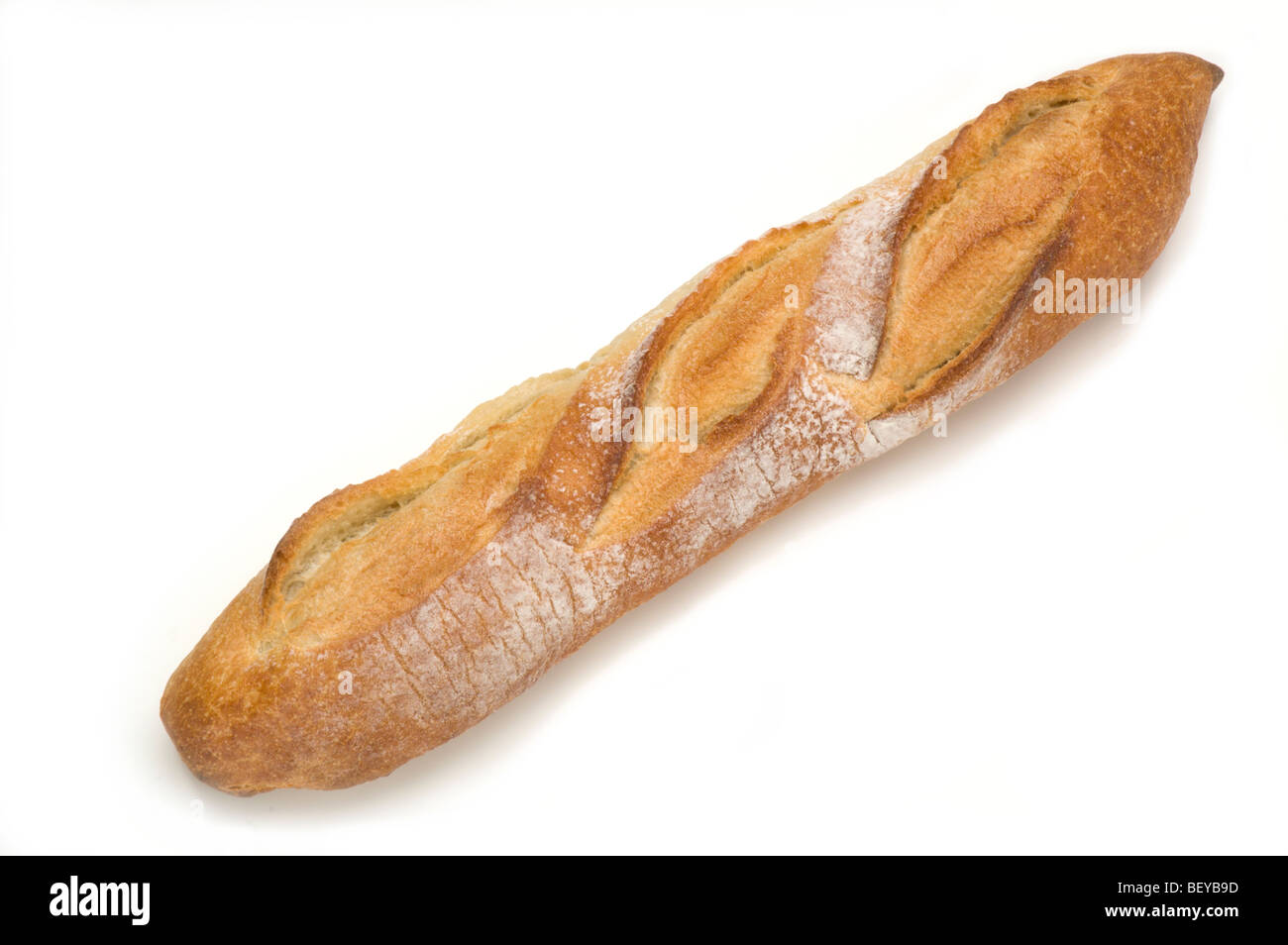 Fresh baked loaf of Italian bread on white Stock Photo