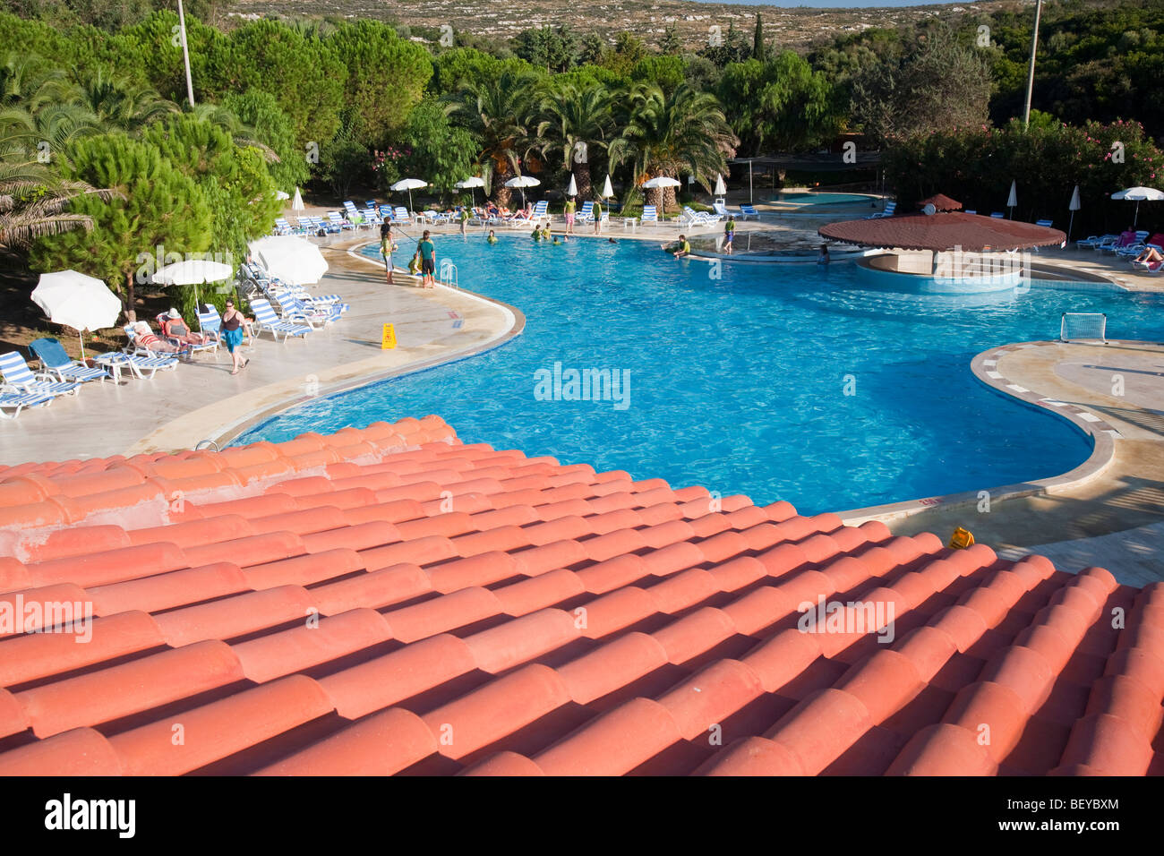 The swimming pool at a holiday complex in Teos, Turkey Stock Photo - Alamy