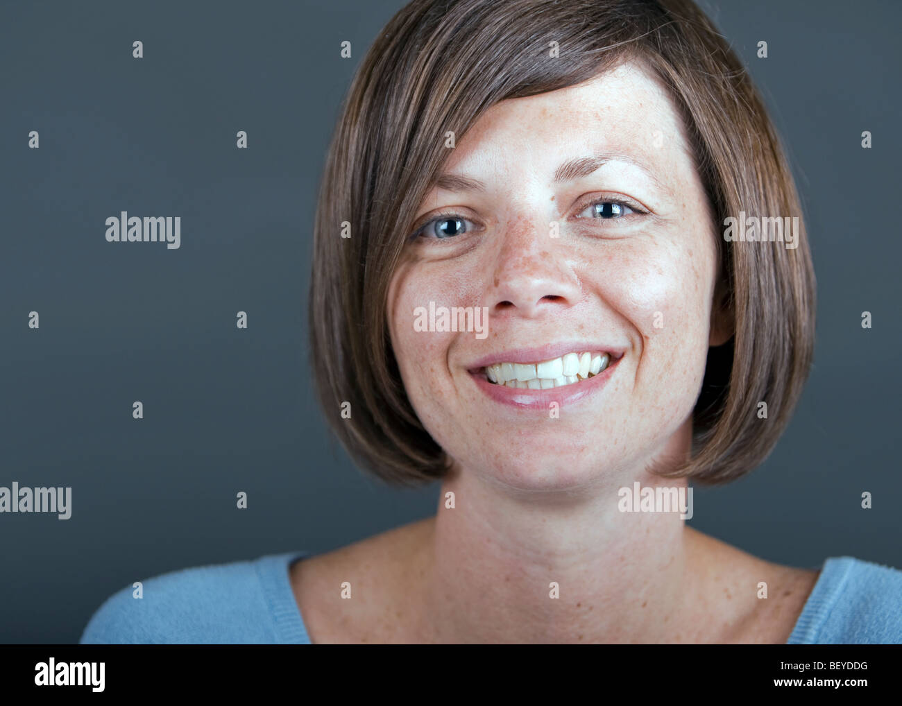 a beautiful smiling middle-aged woman Stock Photo