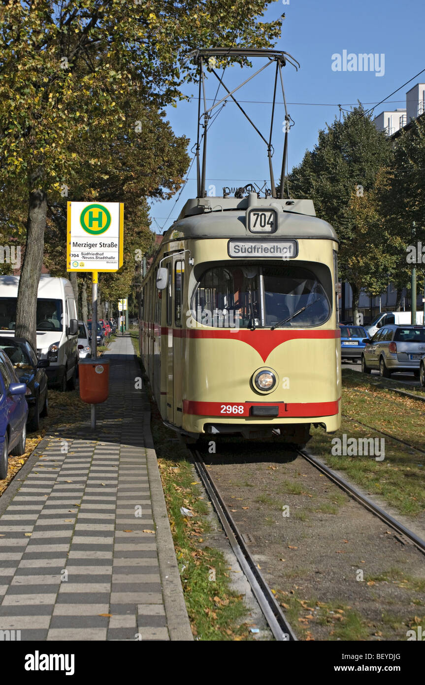 Tram at the terminus of the 704 route in northern Düsseldorf, Germany Stock  Photo - Alamy