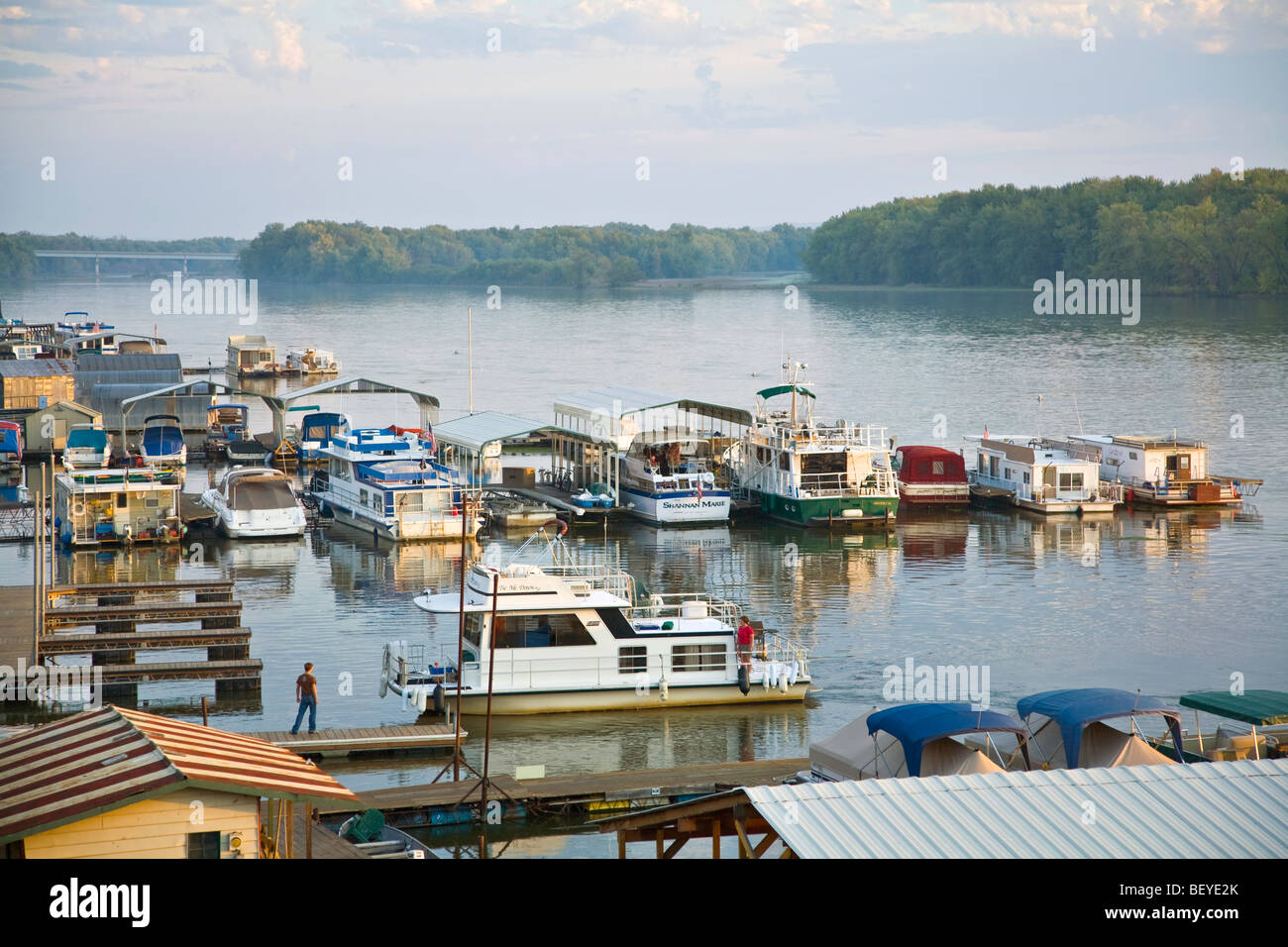 Marina on Mississippi River at McGregor, Iowa, USA Stock Photo Alamy