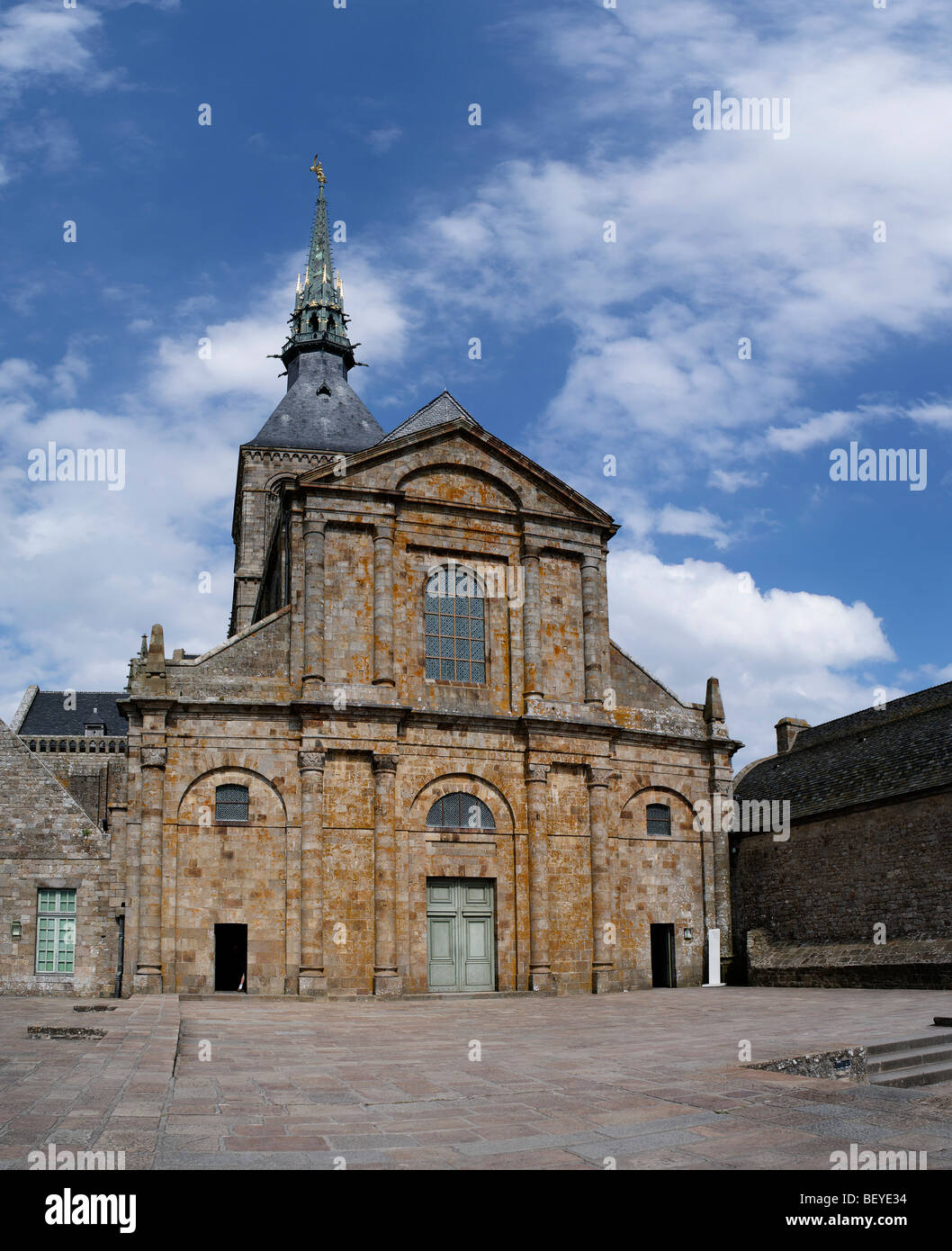 facade of the  Mont Saint Michel's abbey called the 'merveille' Stock Photo