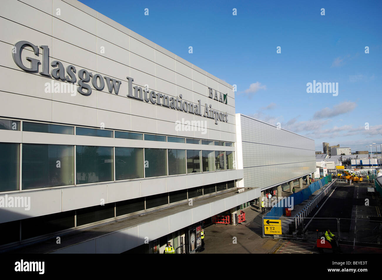 Exterior view of Glasgow International Airport terminal, Glasgow, Scotland. Stock Photo