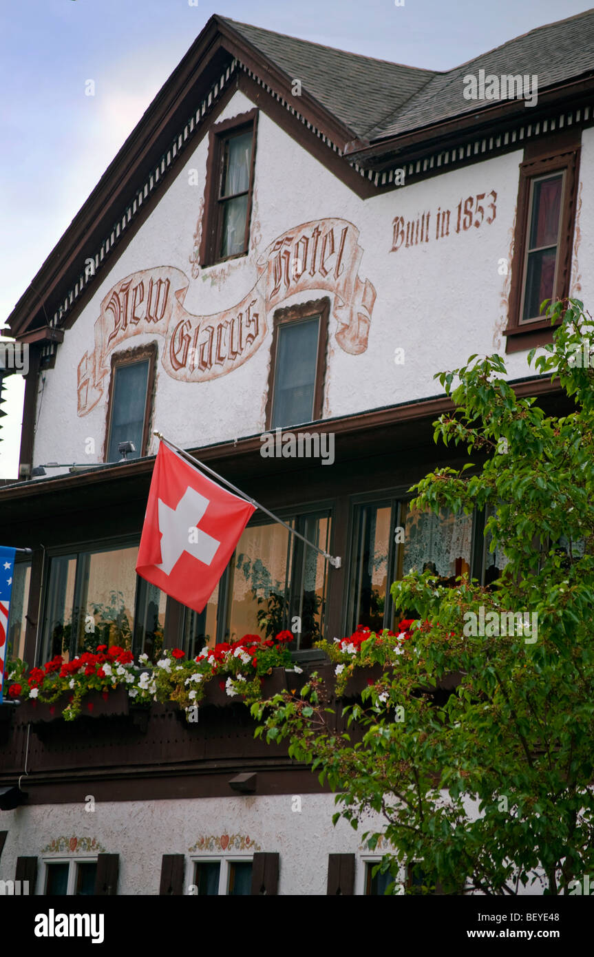 The New Glarus Hotel Restaurant in New Glarus, Wisconsin specializes in