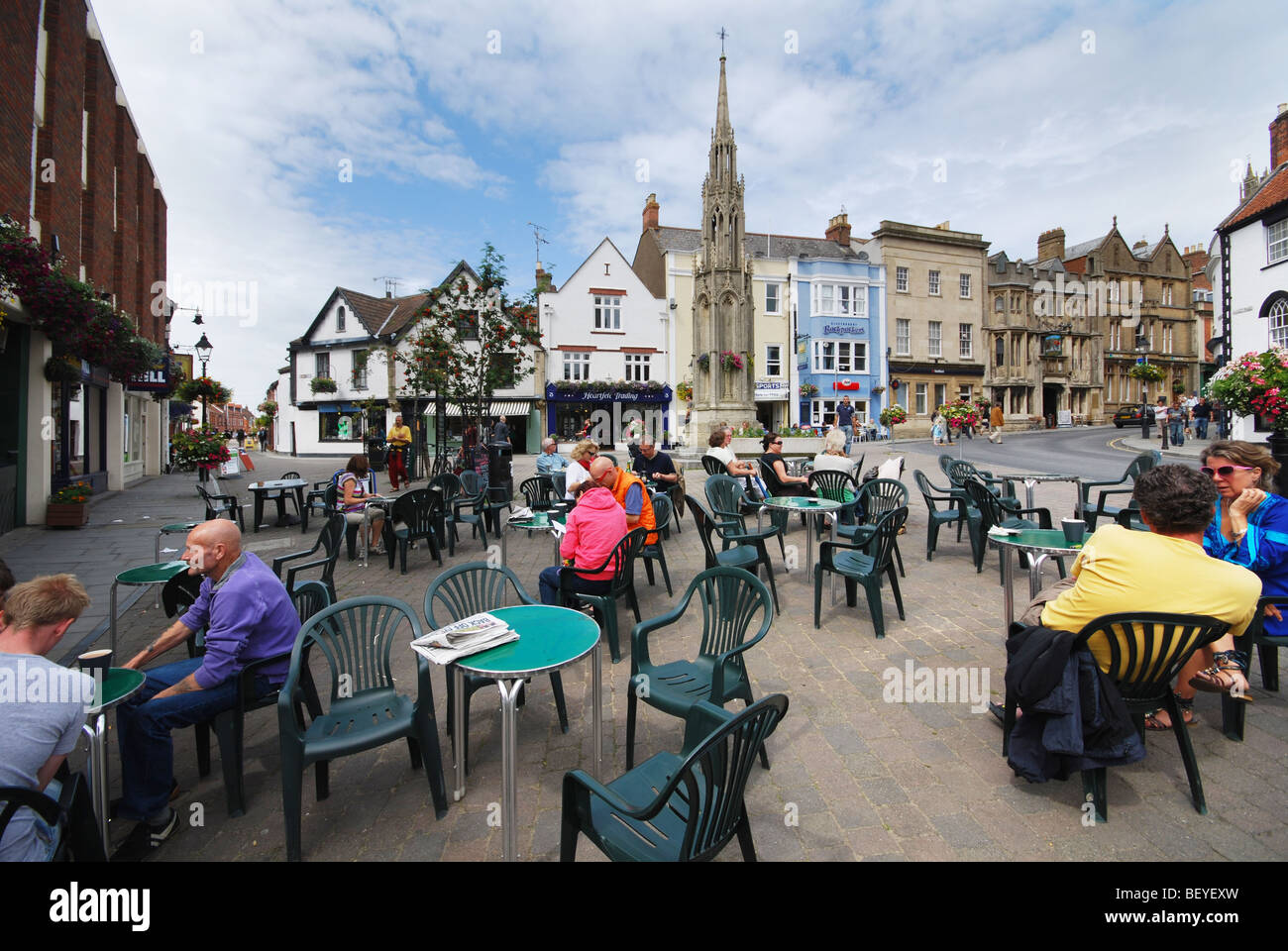Market Place Glastonbury Somerset England Stock Photo Alamy