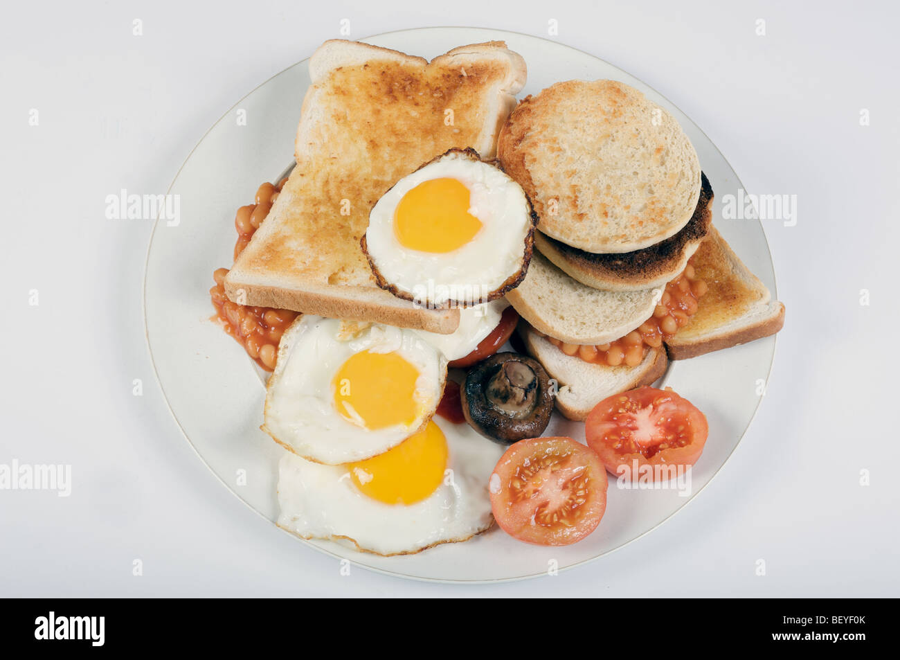 Left over breakfast food Stock Photo