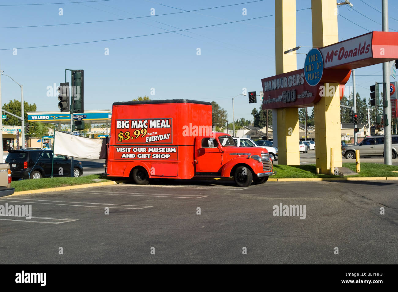 Used for advertising, this General Motors truck is displayed outside of the  world's oldest operating McDonald's restaurant Stock Photo - Alamy