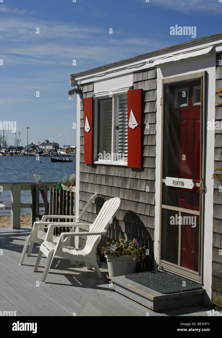 Waterfront cottage rental in Cape Cod, Massachusetts. Stock Photo