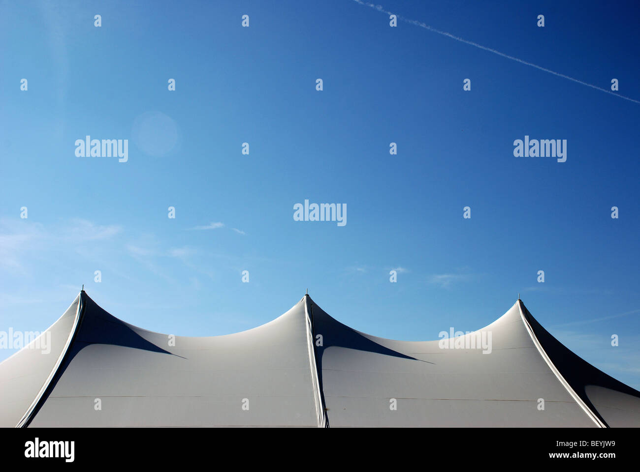 Tent against blue sky Stock Photo