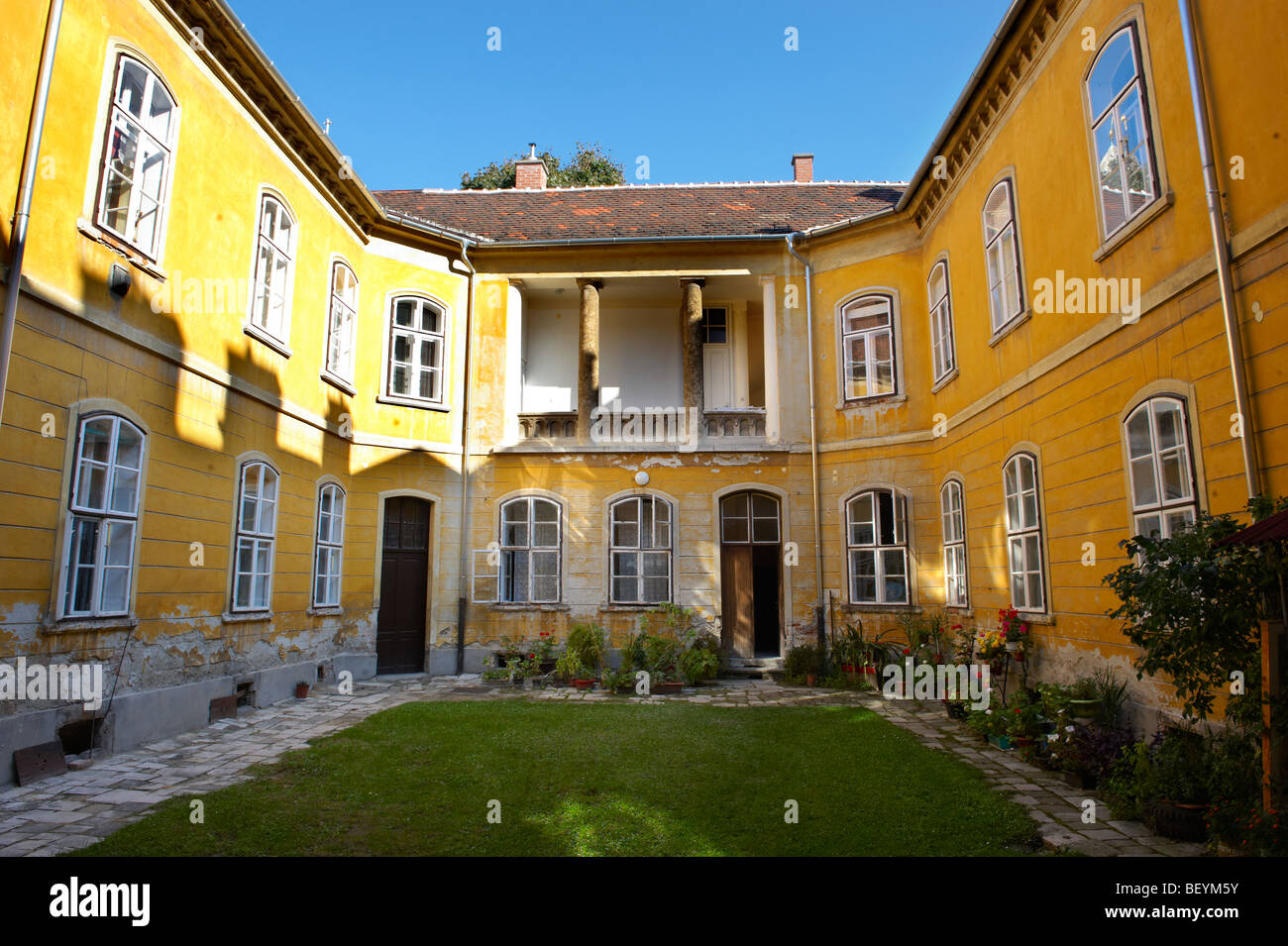 Inner courtyards of houses in Sopron, Hungary Stock Photo Alamy