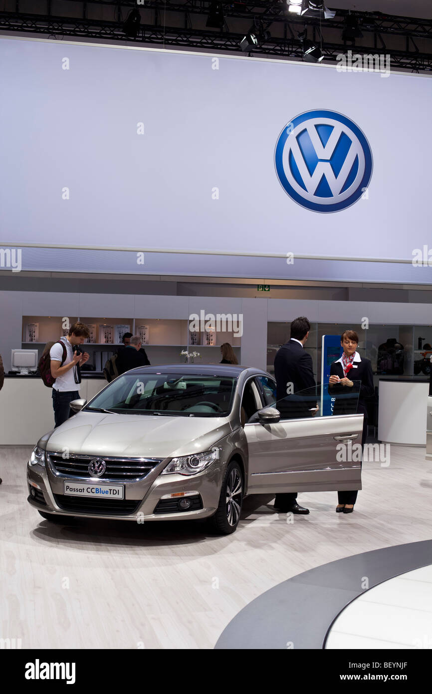 Volkswagen Passat CC BlueTDI is seen at an automobile show of the Volkswagen AG in Hamburg, Germany. Stock Photo