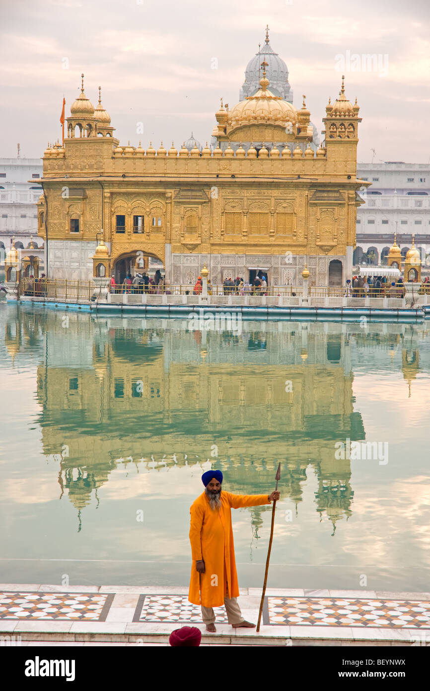 People visiting and praying at Golden Temple, Amritsar, Punjab. Stock Photo