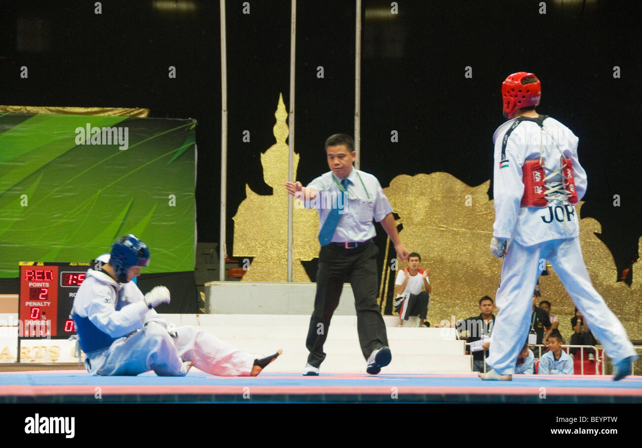 Taekwondo fighter down for the count at the SE Asian Martial Arts