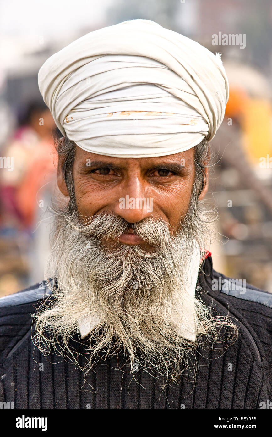 Portrait of a Sikh man in Amritsar, punjab, India. Stock Photo