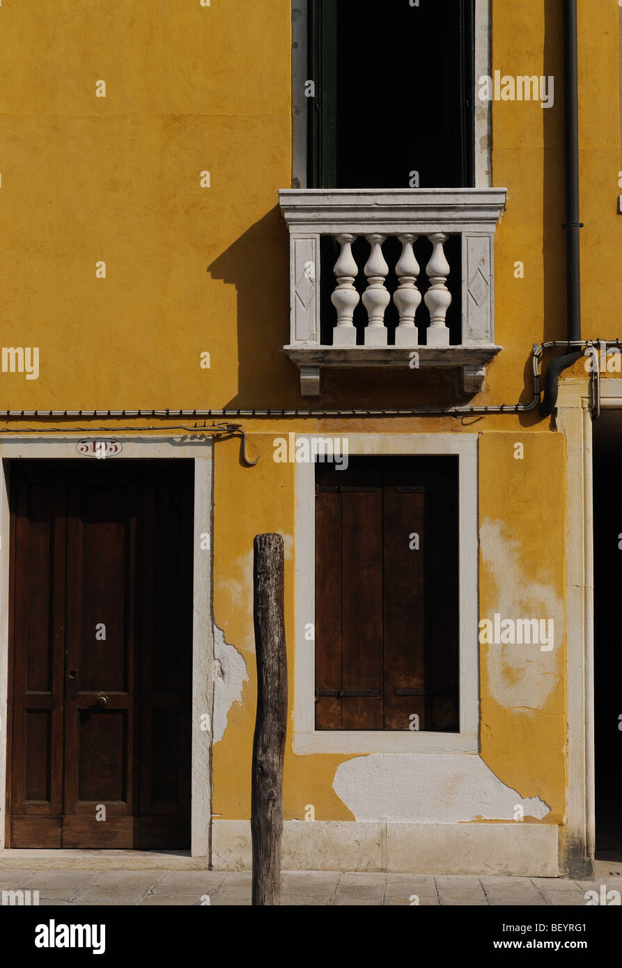 Yellow building of Venice in Abstract form Stock Photo