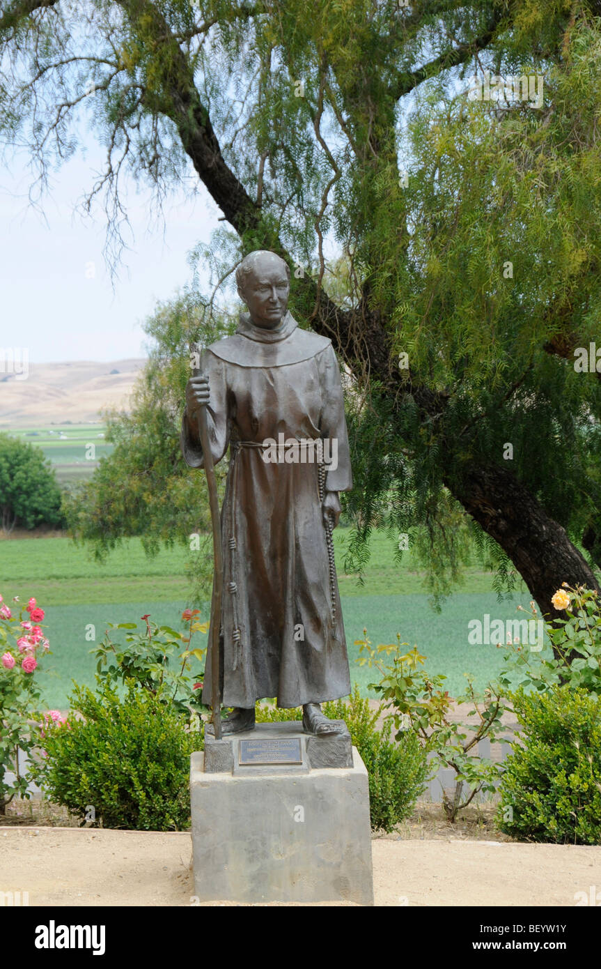Father Junipero Serra-Statue at Mission San Juan Bautista, California Stock Photo